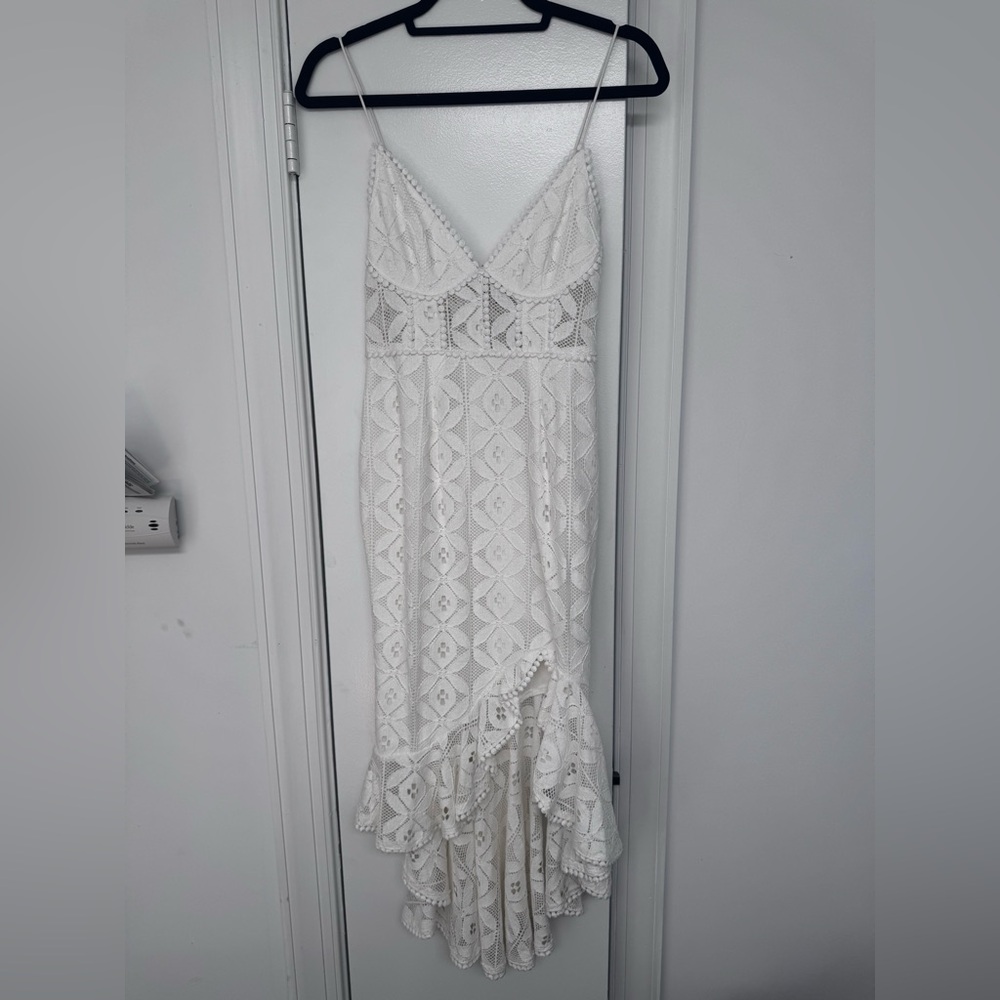 Selfie Leslie White Lace High Low Dress - Picture 2 of 5
